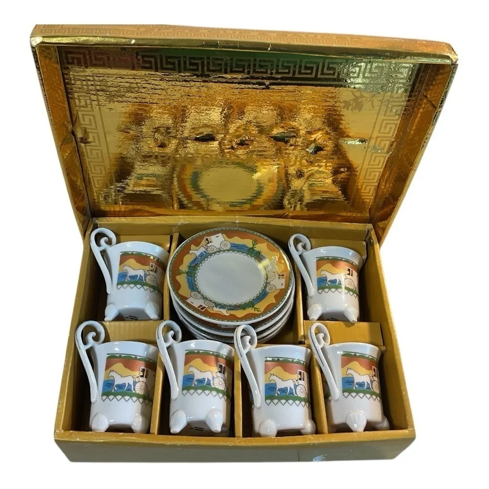 Vintage Horse Carriage Mini Tea Set Rare Southern Charm